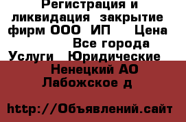 Регистрация и ликвидация (закрытие) фирм ООО, ИП.  › Цена ­ 2 500 - Все города Услуги » Юридические   . Ненецкий АО,Лабожское д.